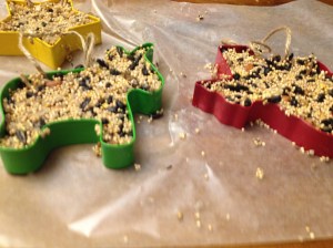 Bird seed ornaments
